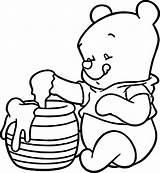 Coloring Pooh Baby Honey Pages Wecoloringpage Bear sketch template