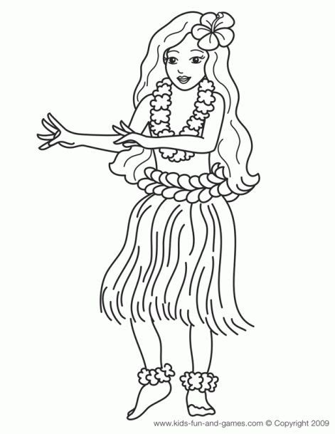 hula girl coloring pages hawaiian party games luau party games