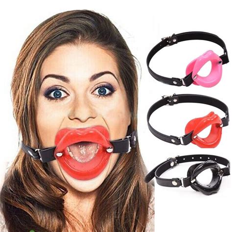 silicone gag oral sex strap on lip open mouth bdsm adult oral fixation sex toy ebay