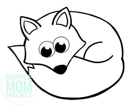 printable arctic fox template fox coloring page puppy coloring