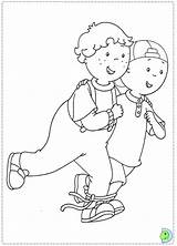 Caillou Coloring Dinokids Close Print sketch template