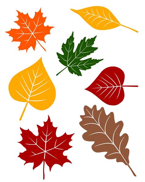 printable colored leaves printable templates