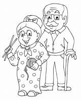 Coloring Grandparents Pages Happy Kids sketch template