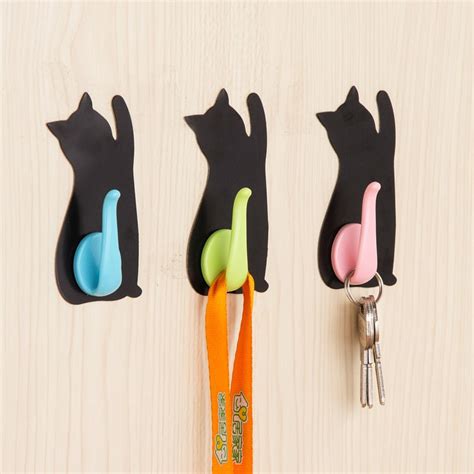 home furnishing wall sticker decorative cat wall hanger kitchen accessories organizer key holder