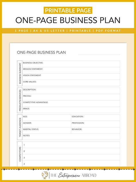 business plan printable