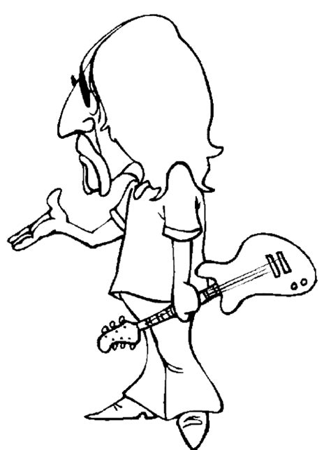 guitar player coloring pages cool rocker guitar player coloring page