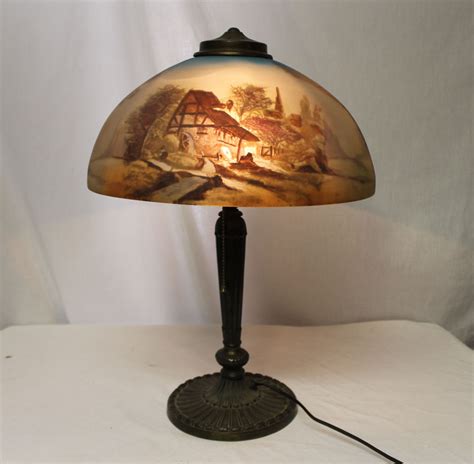 antique reverse painted lamp shades antique lamp pittsburgh  reverse painted shade table