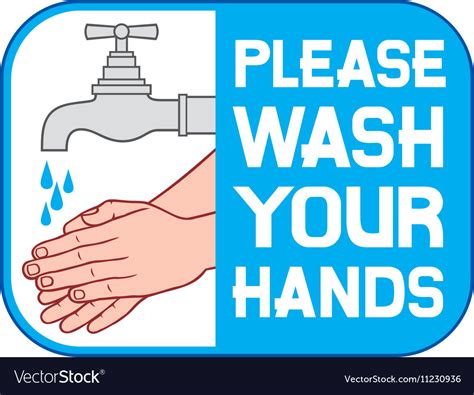 wash  hands sign royalty  vector image