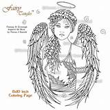 Coloring Angel Pages Adults Printable Angels Book Adult Color Fairy Burnell Norma Print Sheet Colouring Fairies Zentangles sketch template