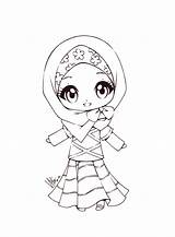 Coloring Muslim Pages Muslimah Cute Kids Islamic Little 1000 Chibi Hijab Printable Girl Islam Sureya Quran Cutie Miss Deviantart Characters sketch template