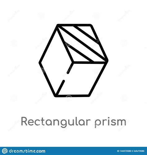 outline rectangular prism vector icon isolated black simple
