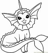 Vaporeon Coloring Dibujos Pokémon Sylveon Eevee Coloringpages101 Evolutions Ausmalen Números Populares Umbreon Increíbles Rostro Lápiz Personajes Bambini sketch template