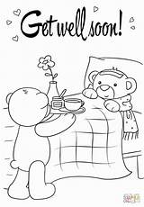 Soon Well Coloring Pages Printable Cards Color Feel Better Hope Kids Bear Teddy Printables Template Card Crafts Getcolorings Activities Kid sketch template