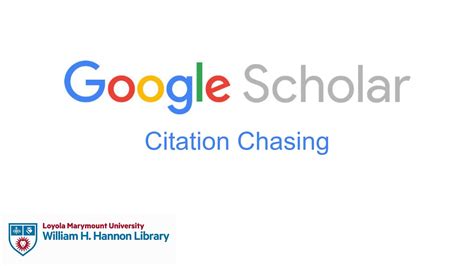 google scholar citation chasing youtube