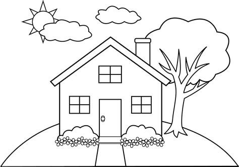 house  kid printable coloring page  printable coloring pages