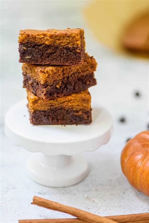 These Healthy Layered Pumpkin Brownies Are Fudgy