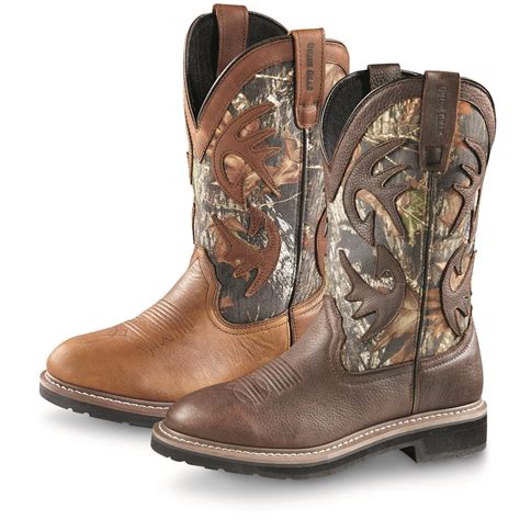 guide gear mens whitetail camo wellington cowboy boots