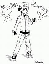 Ash Pokemon Coloring Ketchum Pages Xy Drawing Trainer Outfit Getdrawings Deviantart Color Popular Getcolorings Coloringhome Attractive sketch template