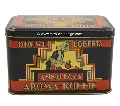vintage coffee tin douwe egberts aroma koffie anno         sold  retro