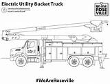 Roseville Coloring Truck Electric Educational Resources Sheet Utility Pages sketch template