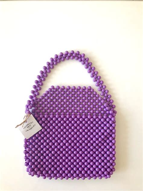 vintage purple shoulder beaded bag colorful beaded bags etsy bolsas
