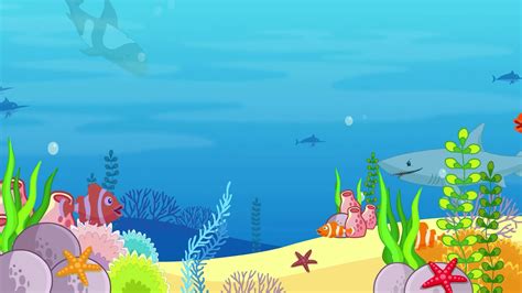 cartoon background underwater sea life  stock video  vecteezy