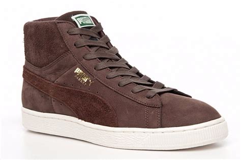 Puma Mens Trainers Basket Classic Basketball Shoes Brown Suede Sneakers