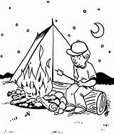 Campfire Coloring Pages Fornt Tent Students Fun sketch template