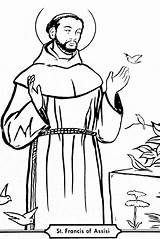 Francis Assisi Asis Saints Asís Feast Effortfulg Ccd Halloween Coloringbook4kids Colorearimagenes Benito Gregorio Fransisco sketch template