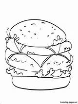 Cheeseburger Coloring Getdrawings Double Getcolorings sketch template