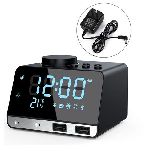 alarm clock radio  bluetooth speakerdouble usb chargerdual alarm