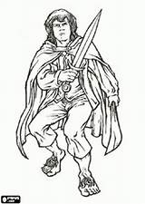 Lord Rings Hobbit Frodo Ringe Herr Ausmalbilder Printable Colouring Lotr Brandybuck Meriadoc Striker sketch template