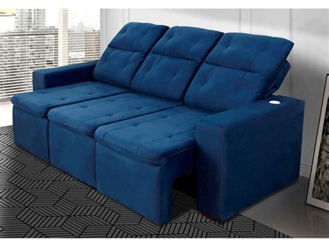 sofa retratil  reclinavel  lugares veludo connect gralha azul sofa  lugares magazine luiza