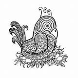 Zentangle Chicken sketch template