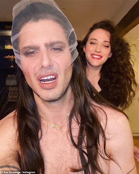 kat dennings gives fiancé andrew w k a playful bridal makeover ahead
