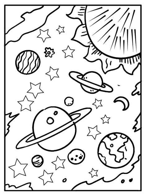 planets  stars coloring page  printable coloring pages  kids