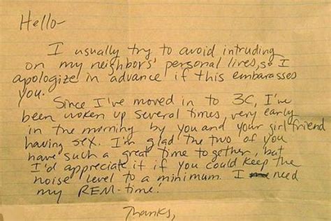 fed up neighbours complaint letters about loud sex prove humour is the