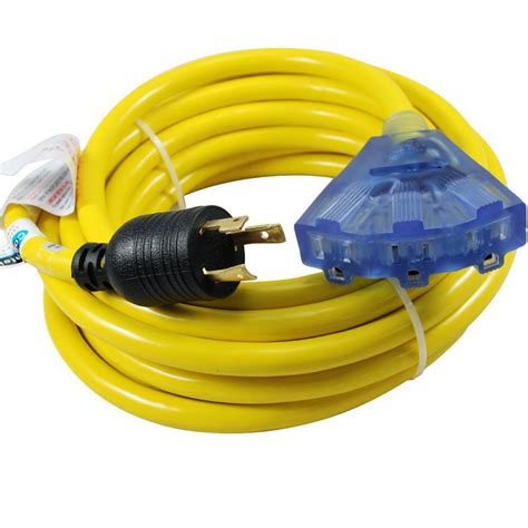 conntek  ft   amp  volt  p locking plug  household tri outlets  light
