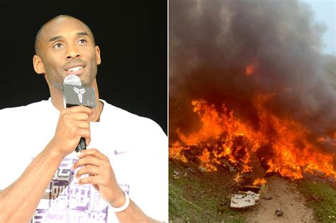 pictures show kobe bryant s helicopter in ball of fire after crash