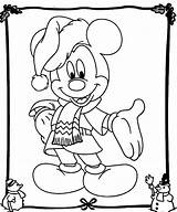Mickey Coloring Mouse Christmas Pages Kids sketch template