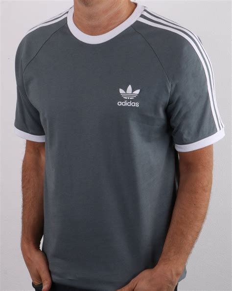 adidas originals  stripes  shirt slate grey  casual classics