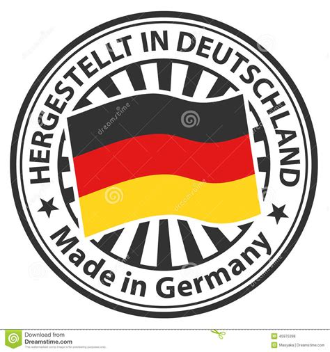 sign   germany hergestellt  deutschland stock vector illustration  sell circular
