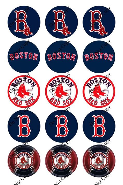 Boston Red Sox 4x6 Digital Printable File Bottle Cap 1