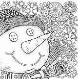Coloring Neige Snowman Adulte Bonhomme Snow Zentangle Snowmen Erwachsene Defi Schneemann Schneeflocken 30seconds Ausmalbild Cheerful Snowflakes Gratuit Zen Vector sketch template