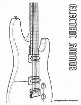 Guitar Musical Instrument Coloring sketch template