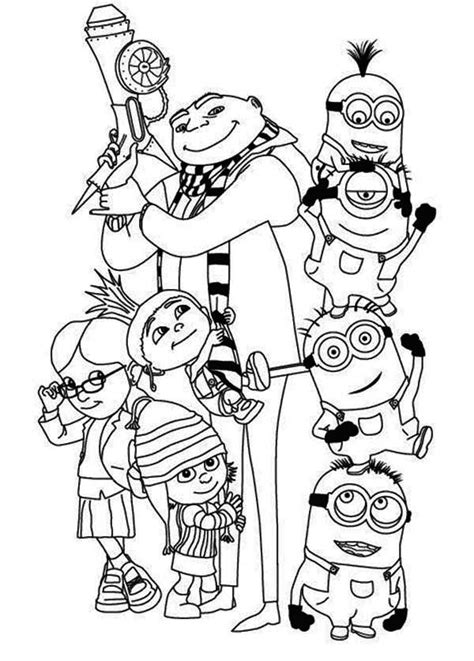 gru girls   minions coloring page kids play color