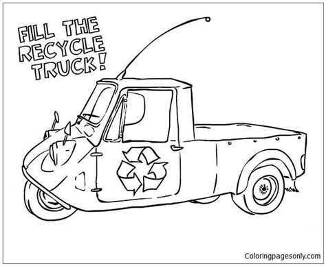 recycling truck coloring page  coloring pages