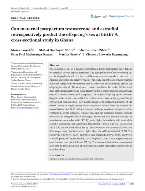 pdf can maternal postpartum testosterone and estradiol