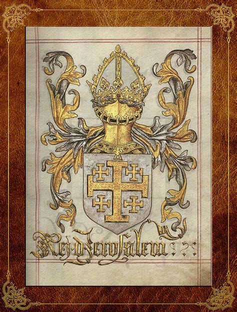 kingdom of jerusalem medieval coat of arms digital art by serge