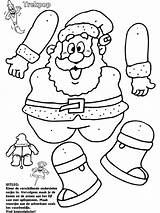 Trekpop Kerstman Knutselen Marionet Kerst Knutselpagina Kerstmis Bezoeken Kleurplaten Jumping Jacks Papieren 1083 sketch template